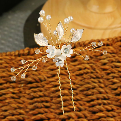 Νυφική Κουάφ Φουρκέτα με Πέρλα και Στρας