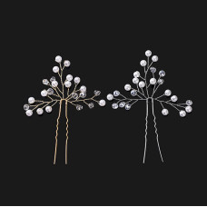 Νυφική Κουάφ Φουρκέτα με Πέρλα και Κρυσταλλάκια