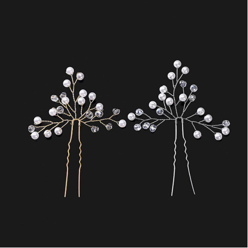 Νυφική Κουάφ Φουρκέτα με Πέρλα και Κρυσταλλάκια