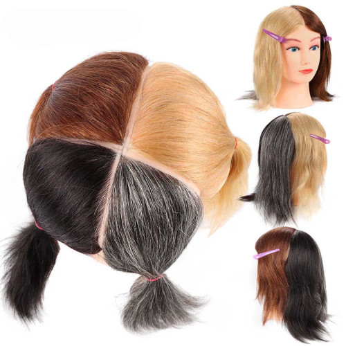 4χρωμη Εκπαιδευτική Κούκλα Κομμωτικής 100% Φυσική Τρίχα