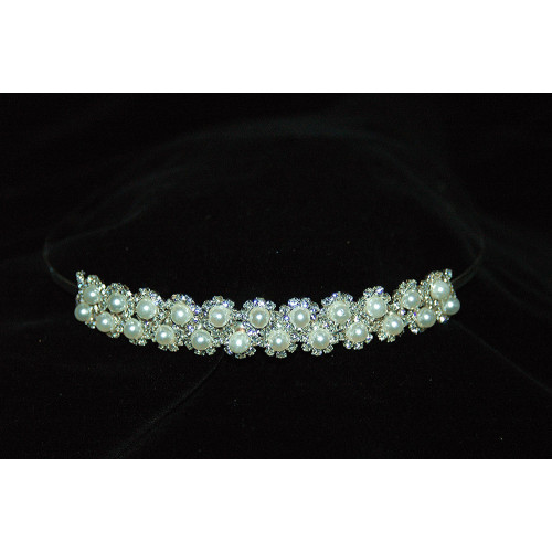 Νυφική Κουάφ Στεφανάκι Τιάρα γάμου με πέρλα και κρυστάλλους