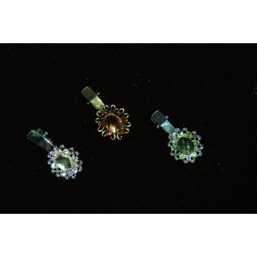 Μεταλλικό οβάλ τσιμπιδάκι με στρας